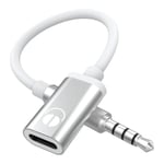 3,5 mm hane till typ C hona ljudkabel sladd, analog ljudjack hörlurar ljudadapter för MP3-spelare, bärbar dator, surfplattor