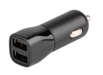 Vivanco 2xUSB Billaddare (2.4A+1A) 12/24V Svart