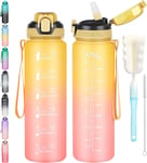 CodiCile 1L Water Bottle with Straw,Water Bottle Dishwasher Safe,Leak-proof with