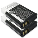 2x Batterie pour Garmin Alpha 100 / Montana 600, 600T, 610, 680, 680t, 650, 650t / Monterra / VIRB Elite 1.4 - 010-11599-00,010-11654-03,361-00053-00