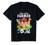 Youth 4 Yrs Old Little Farmer Cute 4th Birthday Farm Animals T-Shirt