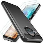 For Nokia X10 5G Case Carbon Fibre Cover & Glass Screen Protector