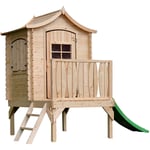 TIMBELA Timbela - Maison sur pilotis pour enfants avec toboggan 1.1m2 Cabane enfant exterieur 175x146xH212cm Maisonnette en bois M550A