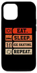 Coque pour iPhone 13 Eat Sleep Patin à glace amusant pour motiver le patinage artistique
