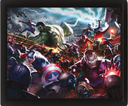 Pyramid International Poster Marvel Avengers en 3D (Avengers Assemble Heroes Assault) Poster lenticulaire 3D dans un cadre boîte 25 cm x 25 cm, cadeaux Marvel pour garçons et filles – Produit officiel