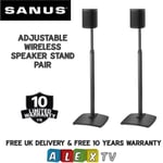 2 x SANUS WSSA2-B2 Black Adjustable Speaker Stands For SONOS ONE, SL, Play:1 & 3