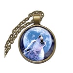 Halsband Brons Silver Varg Wolf Ylande Howling Måne Moon Brons