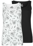 Full Volume by EMP Double Pack Tops with butterflies and musical notes Top black white