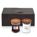 WoodWick Gift Set | White Tea & Jasmine and Spiced Blackberry Scented Candles with Crackling Wicks | Up to 60 Hours Burn Time Each | Gift Box | 2 Count