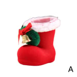 1pcs Creative Christmas Candy Jar Boots New Year Santa Shoes Sto Large Flocking