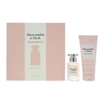 ABERCROMBIE AND FITCH AUTHENTIC WOMAN GIFT SET 50ML EDP SPRAY + B LOTION 200ML