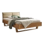 Stella Trading TJARK futon Moderne, 140 x 200 cm, Double Confortable avec tête de lit rembourrée, Chêne Massif