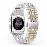 Apple Watch Series 4 44mm seven beads stainless steel watch band - Silver / Gold Silver/Grå