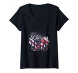 Womens Born In the USA - Cool Holiday 4th July Celebration V-Neck T-Shirt