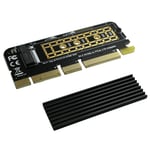 NVMe PCIe Adapter with Heat Sink, M.2 NVMe SSD to PCI Express 3.0 Adapter Card for M Key 2230, 2242, 2260, 2280 Size M.2 SSD, Supports PCIe x16 x8 x4 Slot