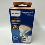 Philips WiZ GU10 Colour Smart LED Wi-Fi Bulb 4.7W 50W 345 Lumen Voice Control