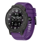 For Garmin Instinct Crossover Solar 22mm Quick Release Silicone Watch Band(Purple)