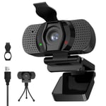 1080P Webcam USB Camera Web Microphone FHD Wide Compatible Plug Play for Youtube Facebook Live Teams Zoom Conferencing Teaching Streaming Video Calling Recording on Laptop Computer (P8)