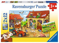 Ravensburger - Puzzle Enfant - Puzzles 2x12 p - Le travail à la ferme - Dès 3 ans - 07560
