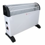 2KW Free Standing Electric Convector Heater with Adjustable Thermostat White