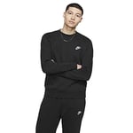 NIKE Men's Sportswear Club Long Sleeve Sweatshirt, Black/White, L UK