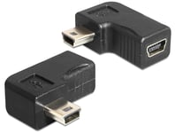 DELOCK – USB adapter, mini B 5-pin male to female 90° angled, black (65448)
