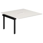 Skrivbord O-stativ påbyggn.modul 1400x700mm vit med svart underrede