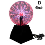 Usb Plasmakugel Magic Crystal Globe Desktop Light Blitzlampe D 6 Inch Red Sound Contr