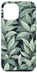 iPhone 15 Plus Leaves Botanical Plant Line Art Sage Green Wildflower Floral Case