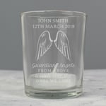 Personalised Guardian Angel Wings Votive Candle Holder Loving Memory Memorial