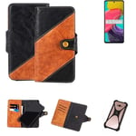 Sleeve for Samsung Galaxy M53 5G Wallet Case Cover Bumper black Brown 