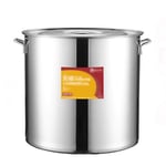 304 Stainless Steel Stock Pot, Thickened Large Soup Pot with Lid for Catering Commercial Use for Gas Stove/Induction Cooker (6-90L) Stock Pot (Size : 70L)