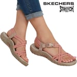 Skechers Womens Reggae Sandals Taupe Pink Stretch Fit Ladies Shoes 163013 UK 3-8
