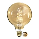 3,5W LED-lampa E27 G125 Amber Spiral Filament Ø12,5cm