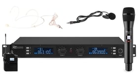 FYNDHÖRNAN: Power Dynamics PD632C 2x 20-Channel Digital UHF Co, Trådlöst mikrofonsystem med 2x20kanaler handmikr + ficksändare/headset