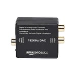 Amazon Basics Convertisseur numérique optique coaxial vers audio analogique RCA, 192 kHz, acrylonitrile butadiène styrène, 2 x 1.6 x 1 inches