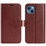 IPhone 14 Leather Folio Etui - Brun