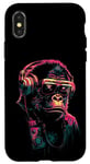 iPhone X/XS Neon Gorilla With Headphones Techno Rave Music Monkey Case