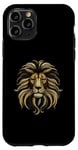 Coque pour iPhone 11 Pro Design majestueux visage de lion doré