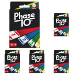 Mattel Games Phase 10 card game, sequences rummy-like card game, includes 108 cards, FFY05 (Pack of 5)