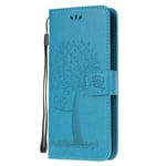 Nokia 3.4 Phone Case, Shockproof Soft PU Leather Folio Flip Wallet Protective Cover Owl Tree Embossed with Magnetic Clasp Stand Card Holder TPU Gel Bumper for Nokia 3.4 Phone Cover - Blue