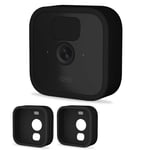 UIQELYS Protective Silicone Skins Compatible with Blink All-New Outdoor Camera Case Home Security System Cover Accessories Anti-Scratch All Round Protect (2Pack Black)