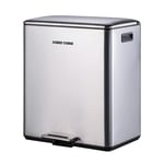 CASA&CASA STAINLESS STEEL MATT 40L (25L + 15L) 2 SIDE PEDAL FOOT PUSH WASTE BIN 