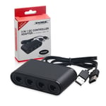 Gamecube Controller Adapter - Adaptateur Manette Gamecube Pour Super Smash Bros Avec 4 Ports Pour Wii U, Nintendo Switch Et Ports Usb Pour Pc - Noir