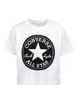 Converse Younger Girls Signature Chuck Patch Boxy T-Shirt, White, Size 4-5 Years