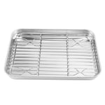 9 Inch Toaster Oven Tray and Rack Set, Small Stainless Steel Baking Pan with 