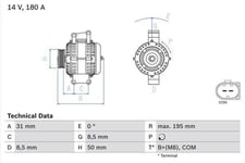 Generator Bosch - Mercedes - Sprinter, W639, Viano