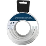 PRENDELUZ Enrouleur de tuyau tubulaire de 5 m, câble en bobine blanche, câble coaxial/parallèle/telf - audio, section de câble 3 x 1,5 mm