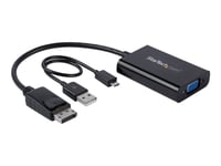 Startech.Com Displayport Till Vga-Adapter Med Audio - Displayport-/Vga-Adapter - Displayport (Hane) Till Hd-15 (Vga), Mikro-Usb Typ B (Endast Ström), Minijack (Hona) - Displayport 1.2 - 18.4 M - 1920 X 1200 (Wuxga) Stöd, Aktiv - Svart - För P/N: Dk3