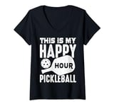 Womens this is my happy hour Pickleball men women Pickleball V-Neck T-Shirt